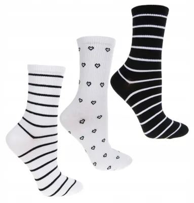 Produktbild von Damen Socken Gestreift - Bunt - 3 Paar - Größe 35-38 - Baumwollsocken