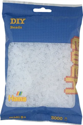 Immagine prodotto di 3000 perline da stiro Hama Midi - Trasparente-Bianco