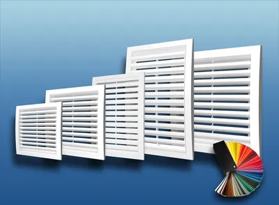 Produktbild von Lüftungsgitter Modell D-RU : 200x200mm weiß Größe: 200x200mm Farbe: weiß