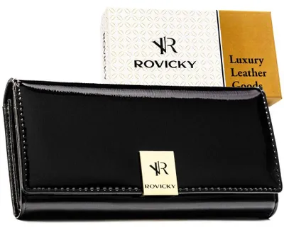 Obrázek produktu pro Rovicky dámská kožená peněženka RFID černá 18,5x10 cm