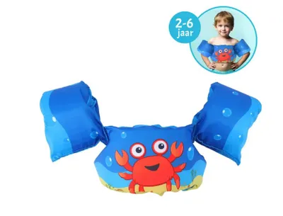 Image de Floaty Friends, gilet de flottaison pour enfants - Krab | Gilet de natation pour enfants | Aide à la natation pratique et confortable | 15-30 kg | 2-6 ans