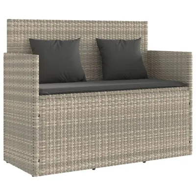 Immagine prodotto di Panca da Giardino con Cuscini Grigio Chiaro in Polyrattan