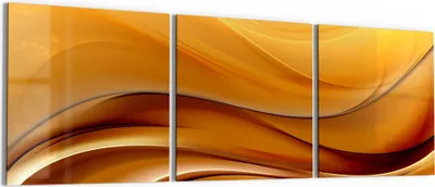 Produktbild von DEQORI Glasbild Echtglas 3x50x50 cm 'Goldener Fluss' Wandbilder XXL groß
