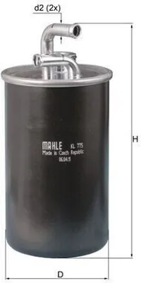 Produktbild von Kraftstofffilter MAHLE KL 775 für JEEP COMPASS (MK49) Leitungsfilter