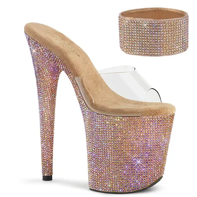 Obrázek produktu pro BEJEWELED-812RS Dámské mokasíny Pleaser, Transparent Rose Gold , EU 42, US 12