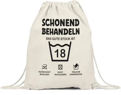 Produktbild von Schonend Behandeln Das Gute Stück ist 18 Turnbeutel Gymsack 18. Geburtstag Lustiges Geschenk
