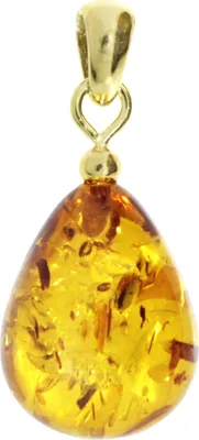Produktbild von Ostsee-Schmuck Tropfen ca. 20 mm lang - Gold 585/000 Anhänger Bernstein
