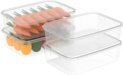 Obrázek produktu pro 4dílná sada hlubokých přepravních nádob, 3,5 l, bez BPA, vhodné do mikrovlnné trouby, vhodné do mrazničky