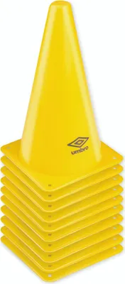 Zdjęcie produktu dla Umbro pylons 10 sztuk materiał treningowy do piłki nożnej - pachołki - trening szybkości i zwinności - żółty
