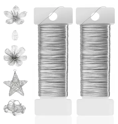 Basteldraht 0,3 mm x 100 m, 2 Rollen, Silber, fein