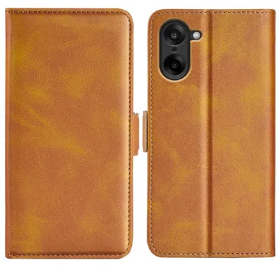 Productafbeelding van MobyDefend Hoesje - Geschikt voor OnePlus Nord CE 5 - Luxe Wallet Book Case (Sluiting Zijkant) - Lichtbruin