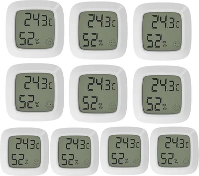 Produktbild von 10X Mini LCD digitální teploměr Vlhkoměr Přesný monitor vlhkosti Stolní nástěnný magnetický termo vlhkoměr pro dětský pokoj Obývací pokoj Kancelářská lednice