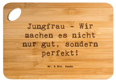Produktbild von Mr. & Mrs. Panda Schneidebrett Spruch Jungfrau Perfektion - Transparent - Geschenk, brotzeitbrettchen, Frühstücksbrett, Geschenke Astrologie, Tierkreiszeichen, Horoskop