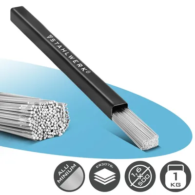 Zdjęcie produktu dla STAHLWERK Prety spawalnicze TIG dodatek ER4043Si5 aluminium 1,6 mm x 500 mm 1 kg