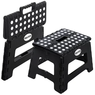 Zdjęcie produktu dla Taboret stołek składany antypoślizgowy podest schodek 150 kg 22,5 cm czarny EASYFORM do kuchni łazienki