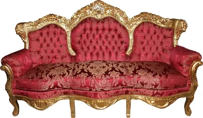 Produktbild von Casa Padrino Barock 3er Sofa Lord Bordeaux Barock Muster / Gold - Möbel Lounge Couch