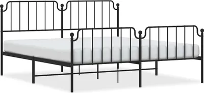 Produktbild von vidaXL Bettgestell mit Kopf- und Fußteil Metall Schwarz 183x213 cm