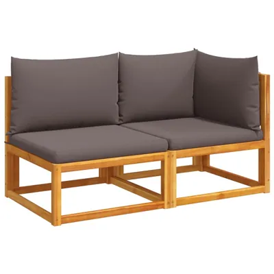 Produktbild von Gartensofa mit Kissen 2-Sitzer Holz Akazie & Seil