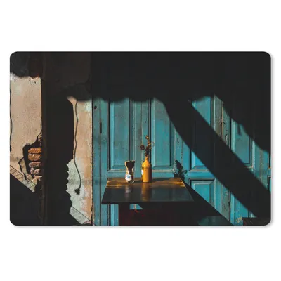 Produktbild von MuchoWow® Mauspad Mousepad Tür - Blau - Architektur - Vase 27x18 cm - Mousepads - Maus Mat - Pad - Mausunterlage - Büroartikel - Desk Matten