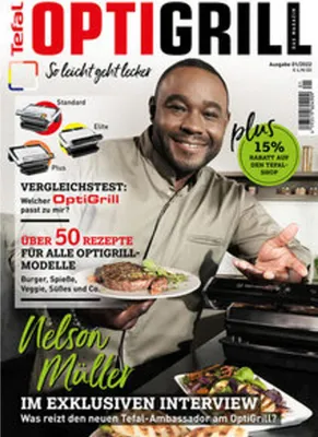 Obrázok produktu pre Tefal OptiGrill Magazin: So leicht geht lecker. Über 50 Rezepte mit exklusiven Rezepten von Nelson Müller