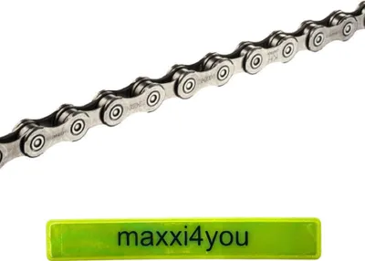 Obrázok produktu pre Reťaz Shimano CN-E6090 10-rýchlostná 138 článkov v striebornej farbe vrátane reflexného pásika maxxi4you