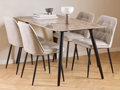 Produktbild von Wicklow Essgruppe Tisch mit 4 Stühlen braun, beige.