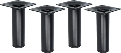 Produktbild von Schwarze Möbelbeine 4er Set rund ø 30mm Möbelfüße 100mm Tischbeine Möbelstützen M10 Gewindegang