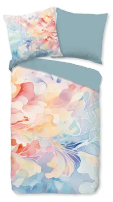 Imagen del producto de Juego de sábanas Pure de 2 piezas, compuesto por: 1 sábana de 155x220 + 1 funda de almohada de 80x80 cm. Color: Papaya. Modelo: 10184.99.12 Multi