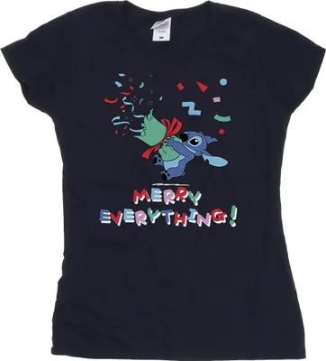 Produktbild von Disney - "Merry Everything" T-Shirt für Damen BI25668 (XL) (Marineblau)