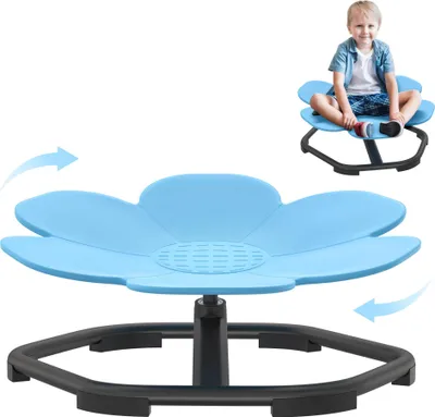 Produktbild von TRMLBE Kinder Karussell Drehstuhl für Sensorischer Autismus Training Balance Board Sensorik Spielzeug Koordination & Gleichgewicht, für ab 3-9 Jahren (Blau)