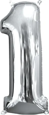 Produktbild von amscan® 3195501 Folienballon XL Zahl 1 - silber