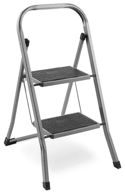 Klapptritt 2 Stufen, faltbar, rutschfest, max. 150 kg, Stahl