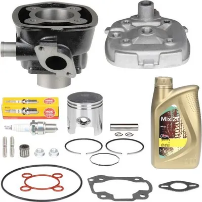 Image de Kit cylindre + culasse 70ccm 47mm GRAND pour Minarelli LC couché Aprilia SR / MBK Nitro / Yamaha Aerox Jog