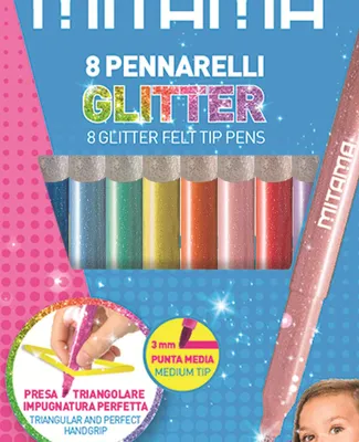 Image de Mitama Pennarelli Glitter pz. 8 stylo-feutre Moyen Multicolore 8 pièce(s)