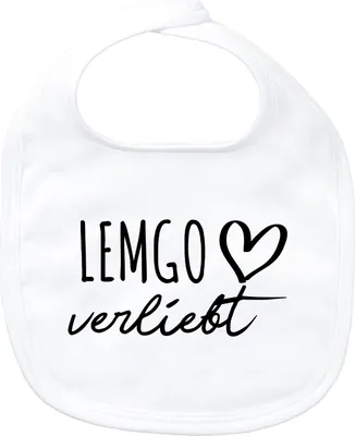 Produktbild von Huuraa Baby Lätzchen Lemgo verliebt White Klettverschluss  Baumwolle Latz Geschenkidee