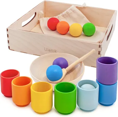 Obrázek produktu pro Kuličky v kelímcích, vzdělávací hračka Montessori, vhodné od 1 roku