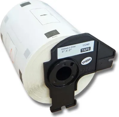 Produktbild von vhbw Rolle mit Halter 102mm x 51mm (600 Etiketten) kompatibel mit Brother PT QL-1050, QL1050N, QL-1060, QL1060N, QL-500, QL-500A, QL500BS Drucker Weiß