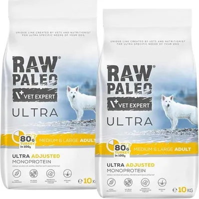Produktbild von RAW PALEO Ultra Medium&Large Adult Truthahn – Trockenfutter für Hunde - 2 kg