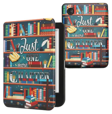 Produktbild von kwmobile Schutzhülle für Kobo Clara BW / Clara Colour / Tolino Shine (5) / Shine Color Hülle - eReader Flip Case mit Auto Sleep Funktion - Bibliothek