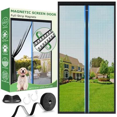 Magnetisches Insektenschutznetz Balkontür 96x210 cm schwarz