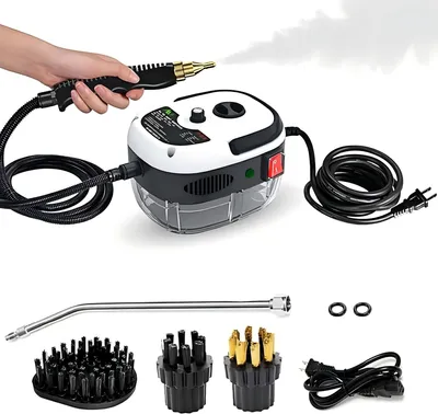 Produktbild von Dampfreiniger, 2500W Hochtemperatur-Dampfreiniger bis zu 105°C, Handdampfreiniger mit Druck, Tragbare Dampfmaschine mit 1L Wassertank, Weiß