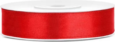 Produktbild von 25m Satin Geschenkband rot 12mm breit