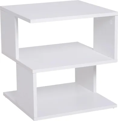 Image de Table basse - Table de salon - 2 niveaux - Structure en bois - Pour salon - Table d'appoint
