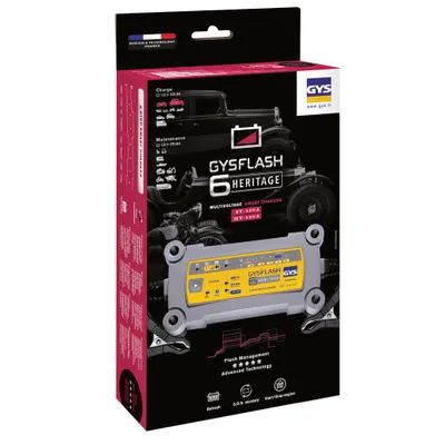 Obrázek produktu pro GYS FLASH HERITAGE 6A 029538 Automatická nabíječka 12 V, 6 V 0,8 A 6 A (029538)