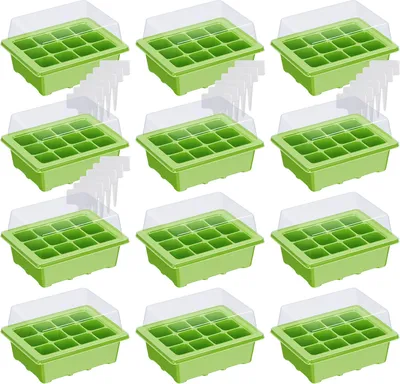 Produktbild von WELLGRO Mini Gewächshaus inkl. 6 Pflanzschilder - für bis zu 12 Pflanzen - ca. 19x14,5x11 cm (LxBxH) je Zimmergewächshaus, Kunststoff - Menge wählbar