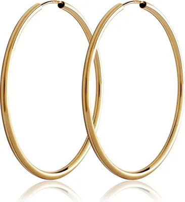 Produktbild von Paar 40mm Creolen 333 Gelbgold 8 Karat gold Ohrringe 2,0mm starke Goldohrrige