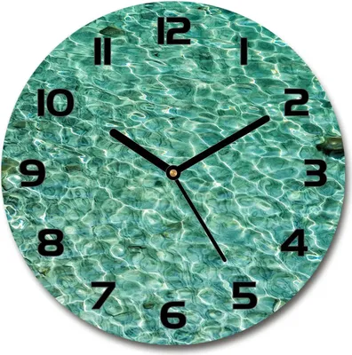 Produktbild von Wanduhr aus Glas 30fi Glasbild Glasuhr Gehärtetes Glas - schwarze-zeiger - Transparent water