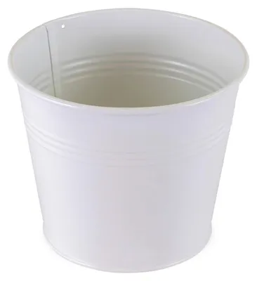 Image de Pot de fleurs en métal blanc 14 x 13 cm