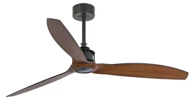 Zdjęcie produktu dla Energooszczędny wentylator sufitowy z pilotem zdalnego sterowania Just Fan Black / Walnut 128 cm