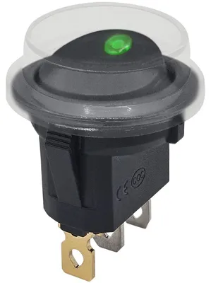 Productafbeelding van ProRide Wipschakelaar ON-OFF - 12V/20A - LED-Verlichting - 3-Pins - Met Beschermkap - Groen